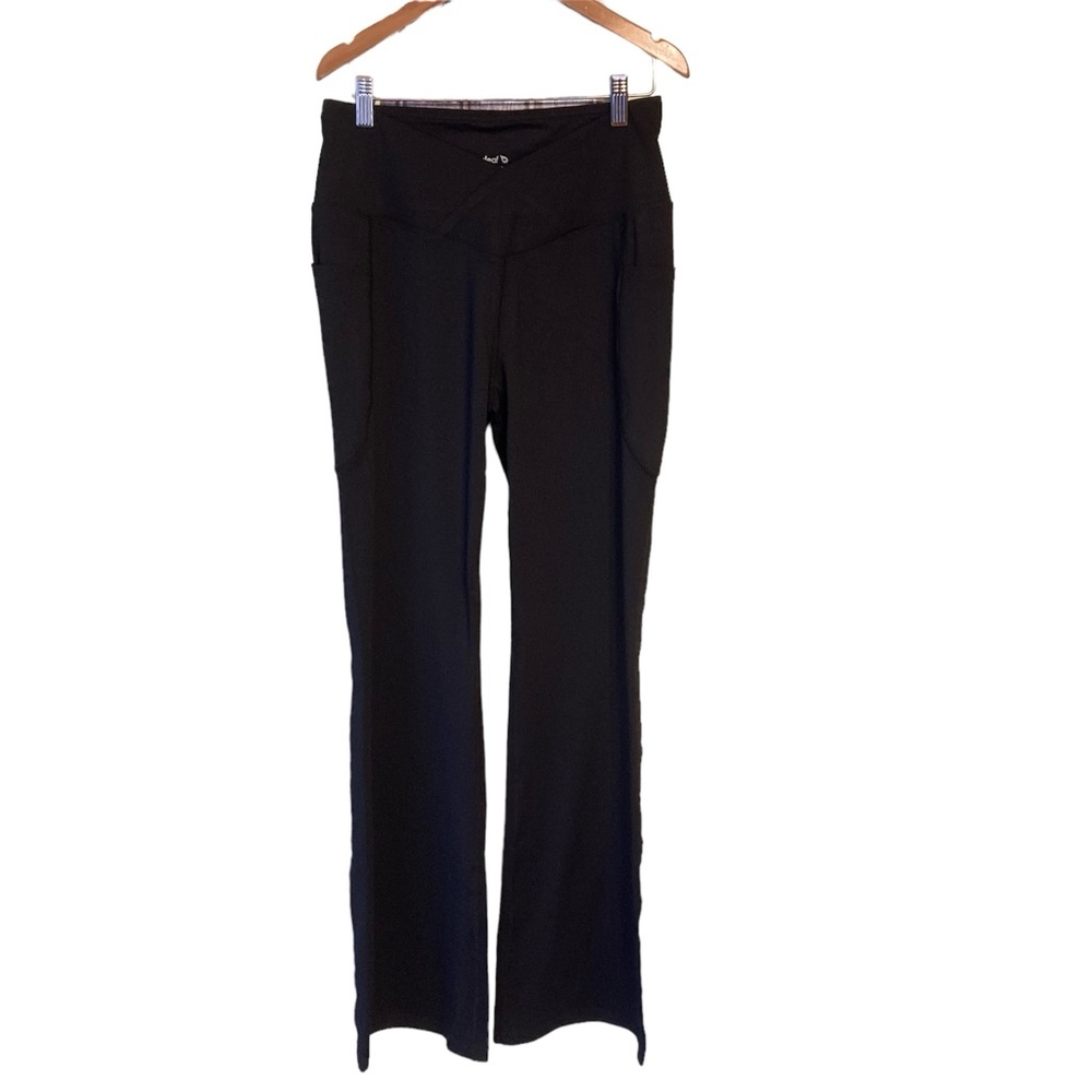 Baleaf flare/bellbottom leg crossover yoga pants with pockets Black Medi…